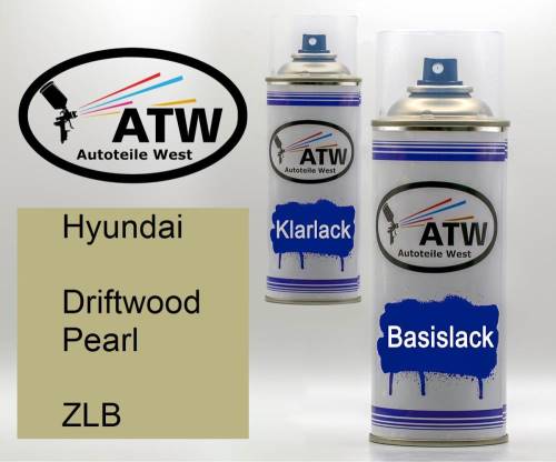 Hyundai, Driftwood Pearl, ZLB: 400ml Sprühdose + 400ml Klarlack - Set, von ATW Autoteile West.